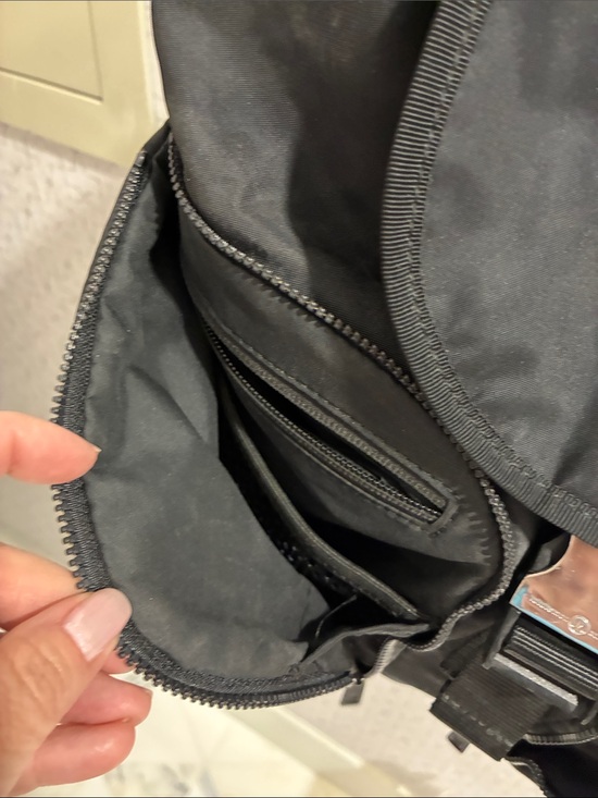 lululemon athletica Black Drawstring Backpack with Front Zip Pockets main image 5